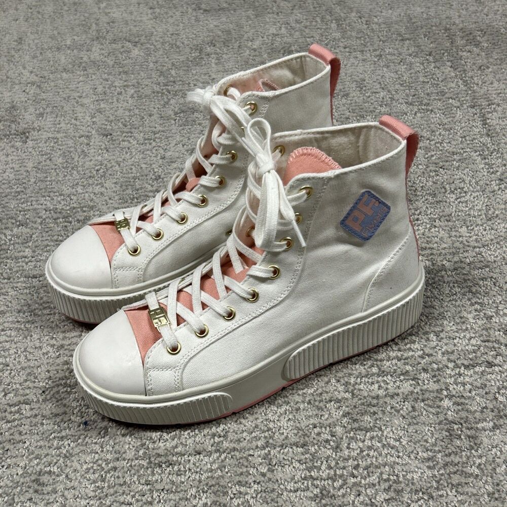 PF Flyers Center Platform Allston HI Top Shoes Womens 7.5 White Sneakers Unisex